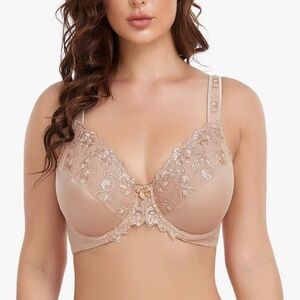 Elegant Lace Nude Bra